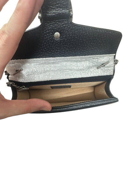 GUCCI GG Supreme Dionysus Super Mini Bag Beige Blue Silver Hardware GU607
