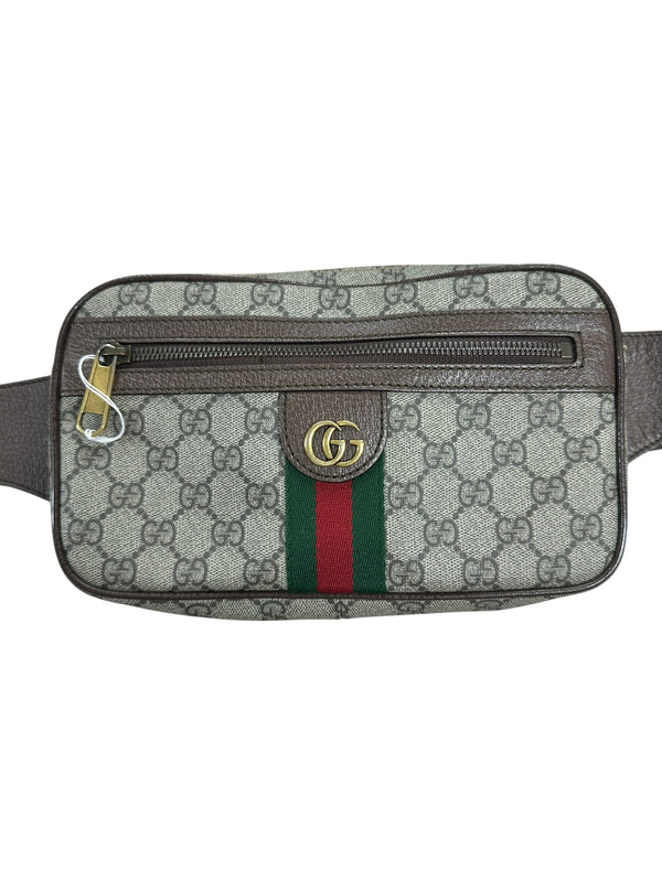 GUCCI GG Supreme Ophidia Belt Bag Brown Gold Hardware GU610