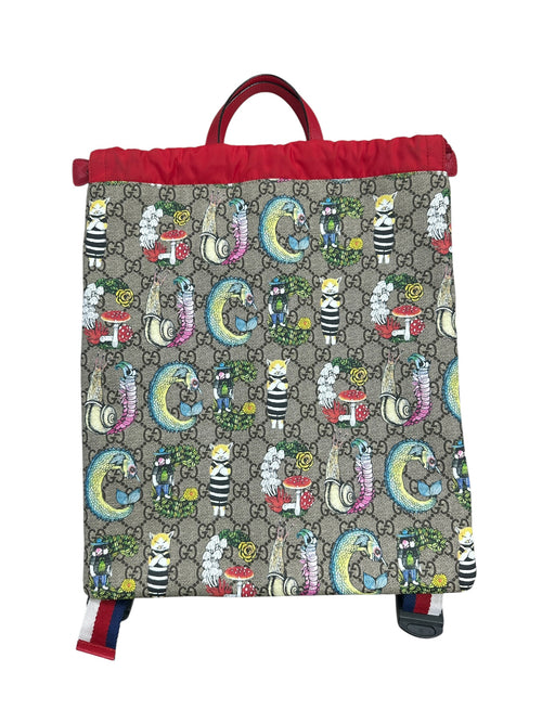 GUCCI GG Supreme Animalier Drawstring Backpack Multicolor GU614
