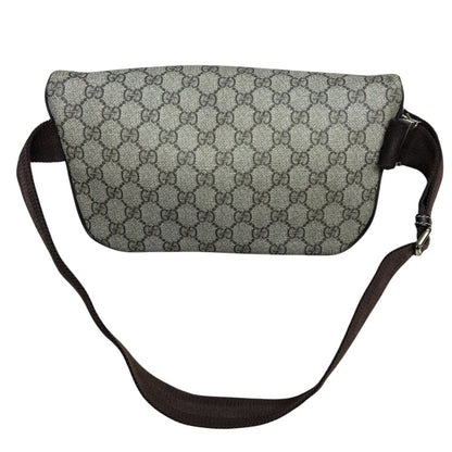 GUCCI GG Supreme Canvas GG Supreme Belt Bag Belt Bag Beige and Dark Brown Gold-tone Hardware GU616