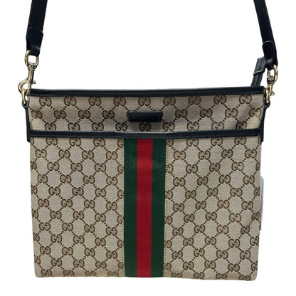 GUCCI GG Canvas GG Canvas Web Crossbody Bag Shoulder Bag Beige, Brown, Red, Green, Black Gold Hardware Gu619