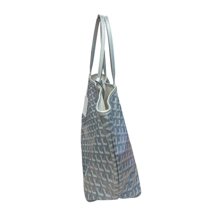 GOYARD Goyardine Canvas St. Louis GM Tote Silver Silver Hardware GO19