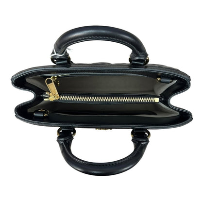 GUCCI Matelassé Leather GG Matelassé Mini Top Handle Bag Black Gold Hardware GU623