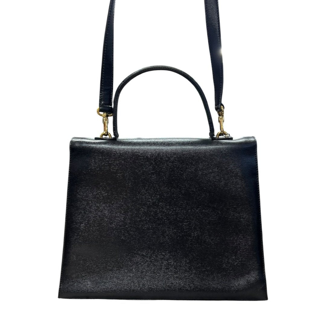 UNKNOWN Textured Leather UNKNOWN Handbag Black Gold Hardware Ch2156