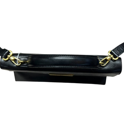 UNKNOWN Textured Leather UNKNOWN Handbag Black Gold Hardware Ch2156