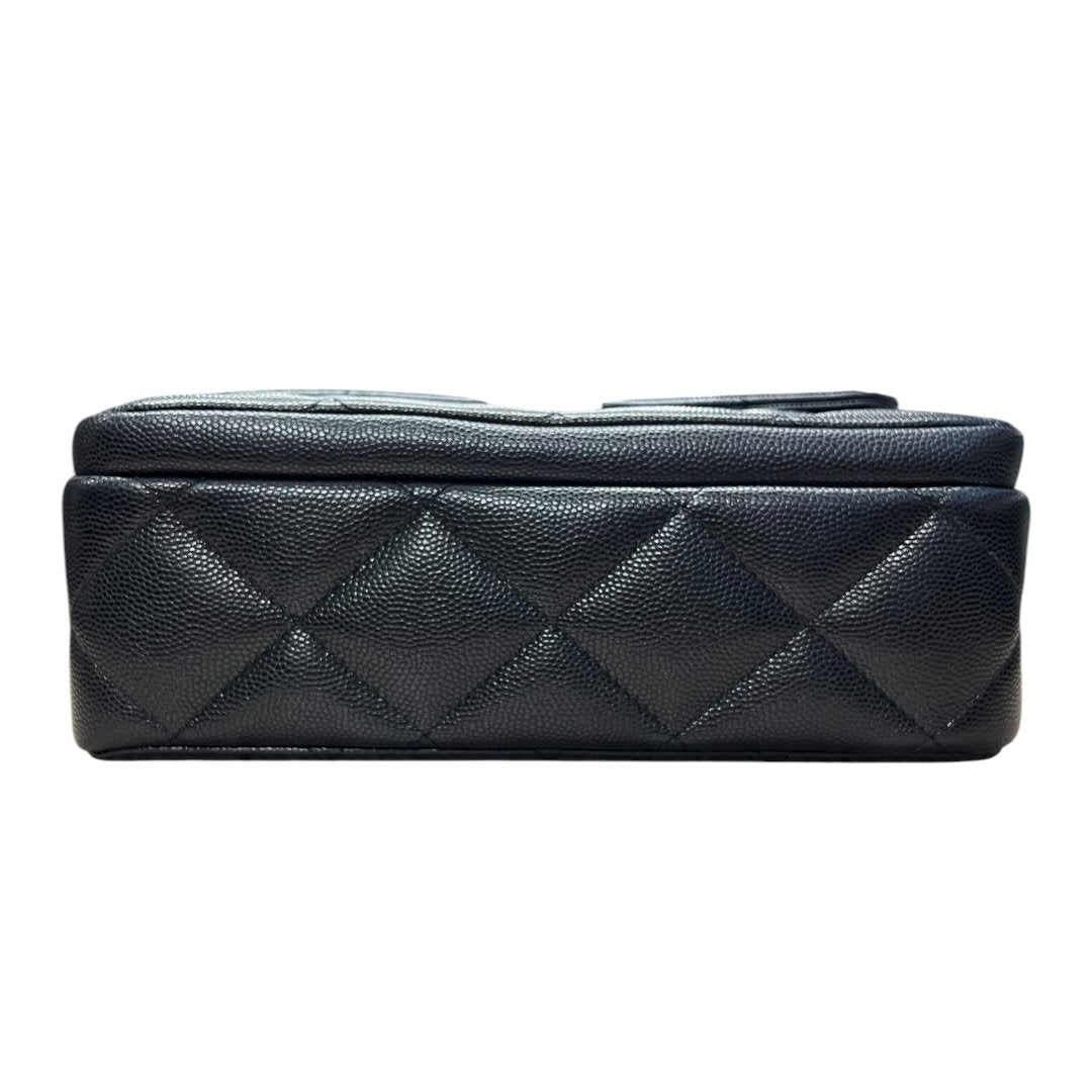 CHANEL Caviar Mini Flap Bag Shoulder Bag Black Gold Hardware CH2167