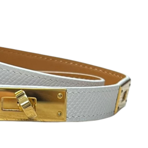 HERMES Epsom Kelly Bracelet White Gold Hardware HE457