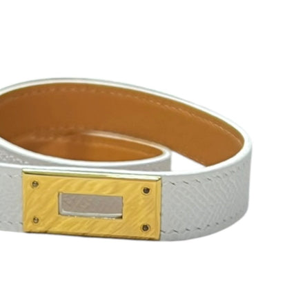 HERMES Epsom Kelly Bracelet White Gold Hardware HE457
