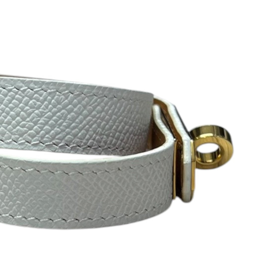 HERMES Epsom Kelly Bracelet White Gold Hardware HE457