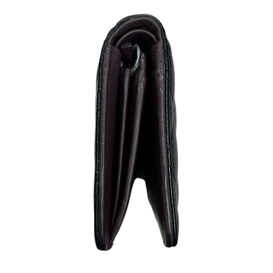 CHANEL Caviar Leather Classic Flap Long Wallet Black (exterior), Burgundy (interior) Gold Hardware CH2165