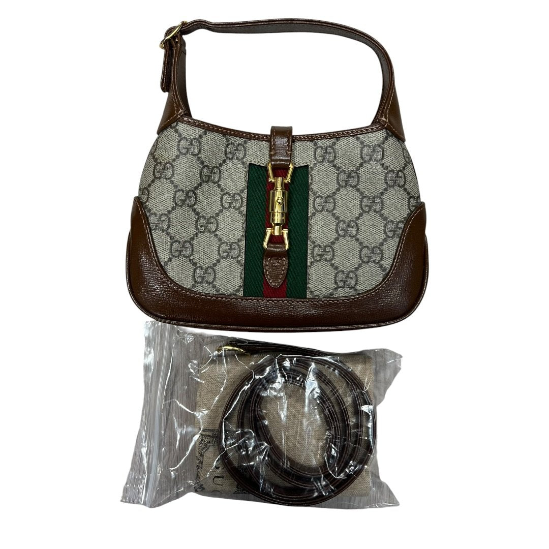 GUCCI GG Supreme Canvas Jackie 1961 Mini Hobo Bag Shoulder Bag Beige, Brown, Green, Red Gold Hardware Gu644