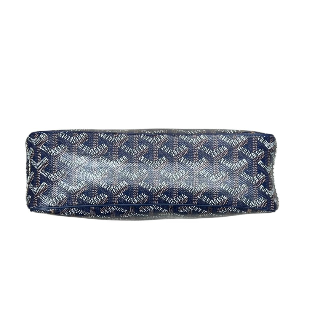 GOYARD Goyardine Canvas Camera Bag Crossbody Bag Navy Blue Silver Hardware G022