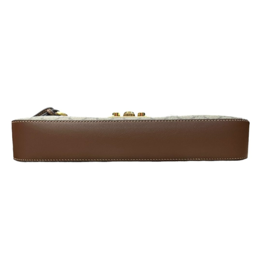 GUCCI GG Supreme Padlock Small Shoulder Bag Beige and Brown Gold Hardware Gu643
