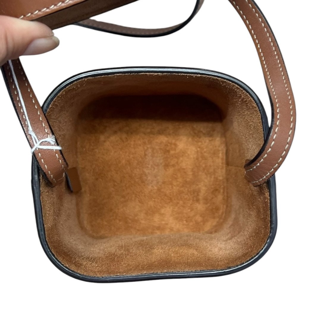 CELINE Calfskin Tambour Bag Crossbody Bag Brown Gold-tone Hardware Ce262