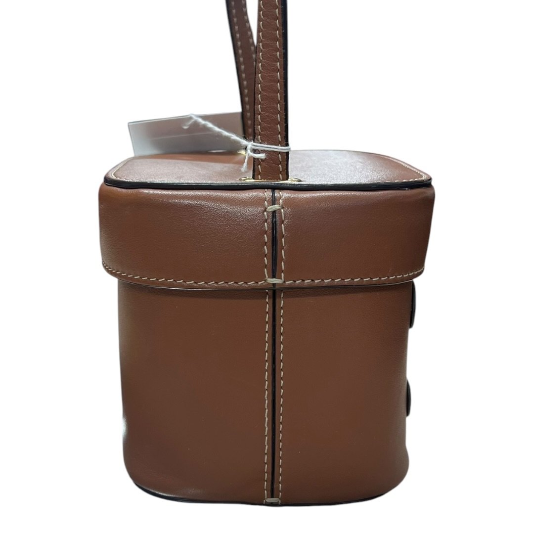 CELINE Calfskin Tambour Bag Crossbody Bag Brown Gold-tone Hardware Ce262