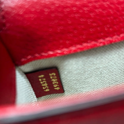GUCCI Grained Leather Adidas x Gucci Horsebit 1955 Mini Bag Shoulder Bag Red Gold Hardware GU647