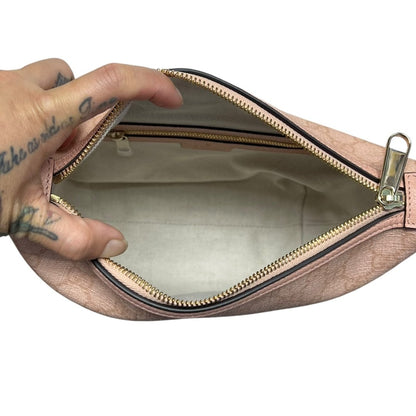 GUCCI GG Supreme Canvas Ophidia GG Supreme Mini Pouch Pink Gold Hardware GU633