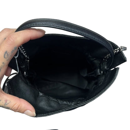 GUCCI Quilted Leather GG Marmont Matelassé Mini Bucket Bag Bucket Bag Black Silver Hardware GU631