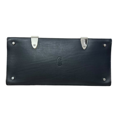 GOYARD Goyardine Canvas Trunk Handbag Black / Tan / Yellow Silver Hardware GO20