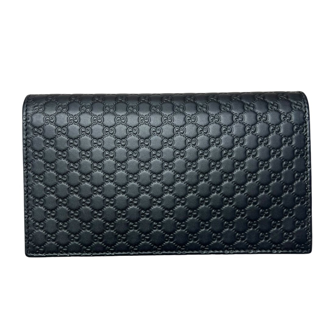 GUCCI Microguccissima Continental Wallet on Chain Wallet / Wallet-on-Chain Black Gold Hardware GU660