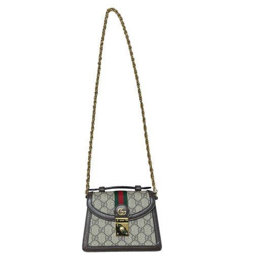 GUCCI GG Supreme Canvas, Leather Padlock Mini Shoulder Bag Shoulder Bag Beige, Brown, Red, Green Gold Hardware GU663