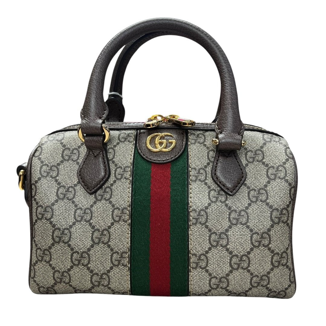 GUCCI GG Supreme Canvas Ophidia Mini Top Handle Bag Handbag Beige, Ebony, Dark Brown, Green, Red Gold Hardware GU662