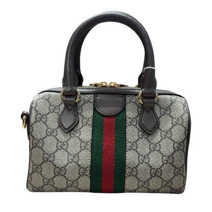 GUCCI GG Supreme Canvas Ophidia Mini Top Handle Bag Handbag Beige, Ebony, Dark Brown, Green, Red Gold Hardware GU662
