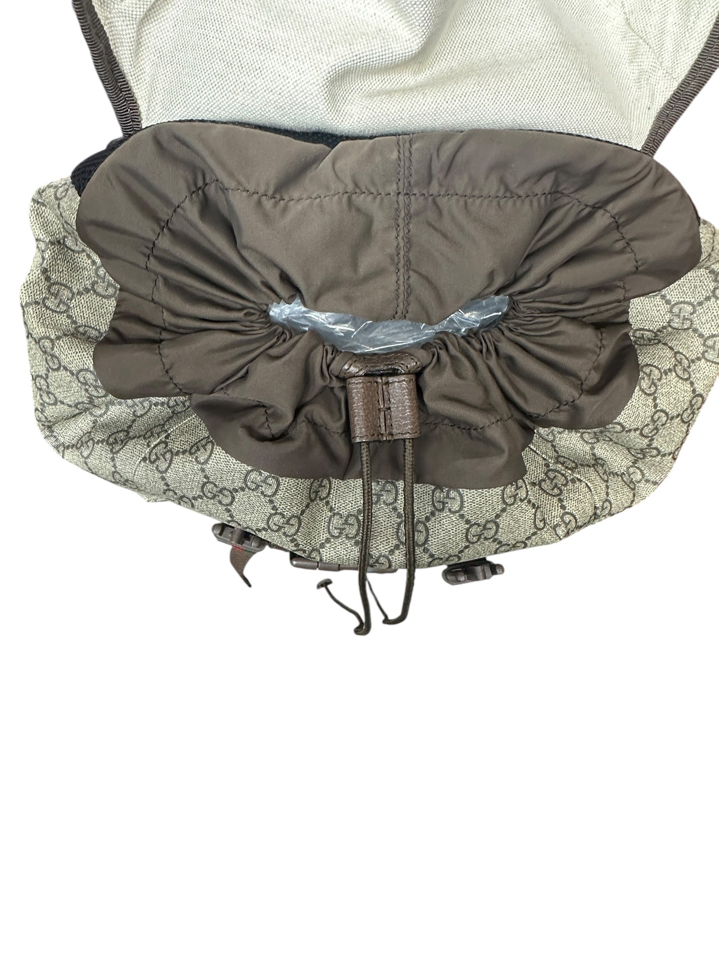 GUCCI Ophidia GG Supreme Web Backpack Beige Brown Gold Hardware Gu671