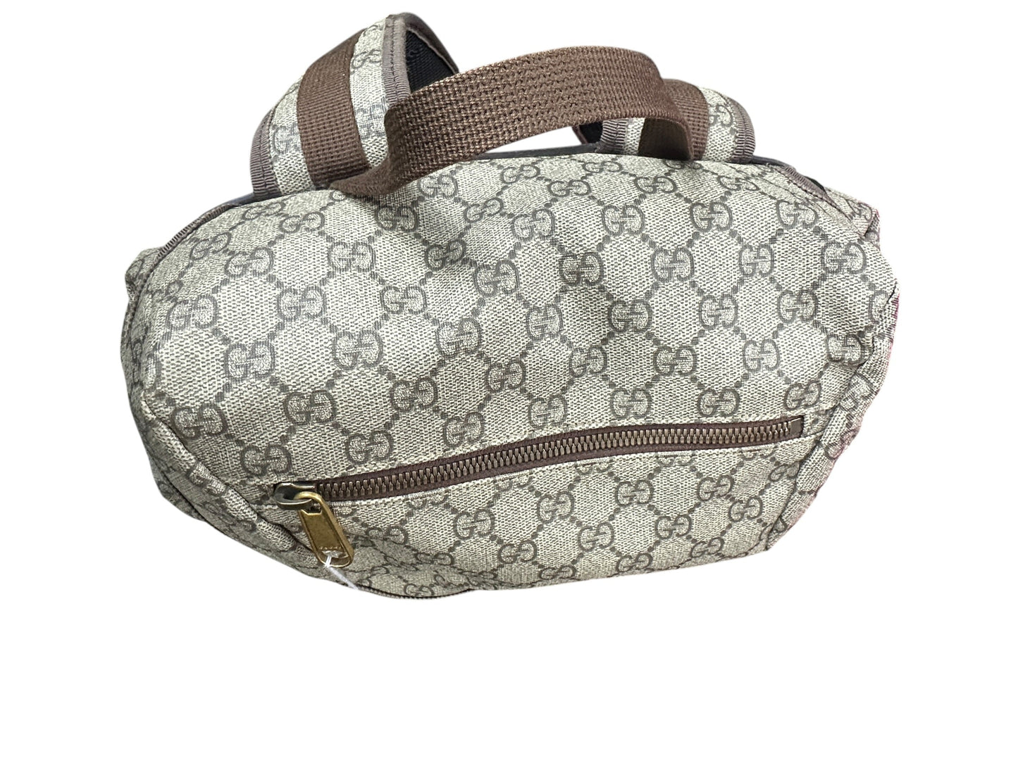 GUCCI Ophidia GG Supreme Web Backpack Beige Brown Gold Hardware Gu671