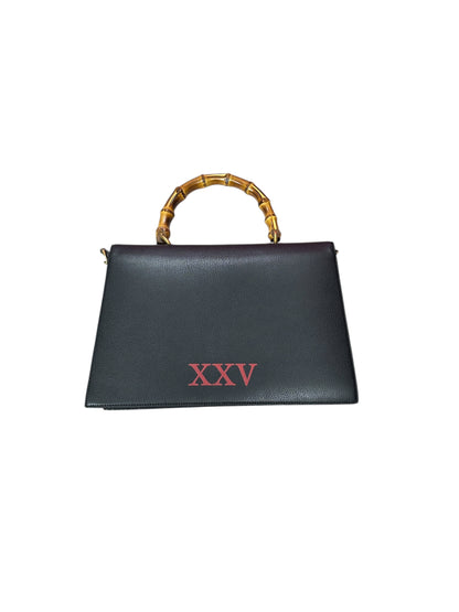 GUCCI Calfskin Bamboo Top Handle Animalier Print Bag Black Gold Hardware Gu667