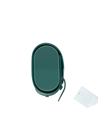 GOYARD Goyardine Tri-Fold Travel Pouch Green Silver Hardware GO26