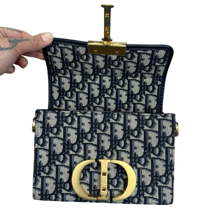 DIOR Oblique Canvas 30 Montaigne Belt Pouch Belt Bag Blue, Beige, Navy Gold Hardware Ch2181