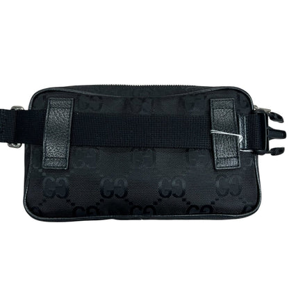 GUCCI GG Nylon GG Nylon Belt Bag Belt Bag Black Silver Hardware GU674