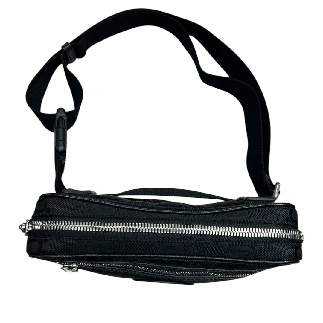 GUCCI GG Nylon GG Nylon Belt Bag Belt Bag Black Silver Hardware GU674