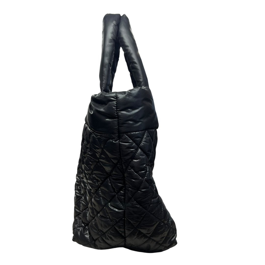 CHANEL Nylon Coco Cocoon Tote Bag Tote Black Silver Hardware CH2184