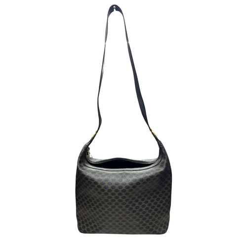 CELINE Triomphe Canvas Triomphe Canvas Shoulder Bag Shoulder Bag Black and Brown Gold Hardware Ce270