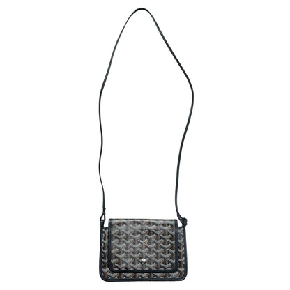 GOYARD Goyardine Canvas Plumet Pochette Shoulder Bag Black, Tan, White Silver Hardware GO28