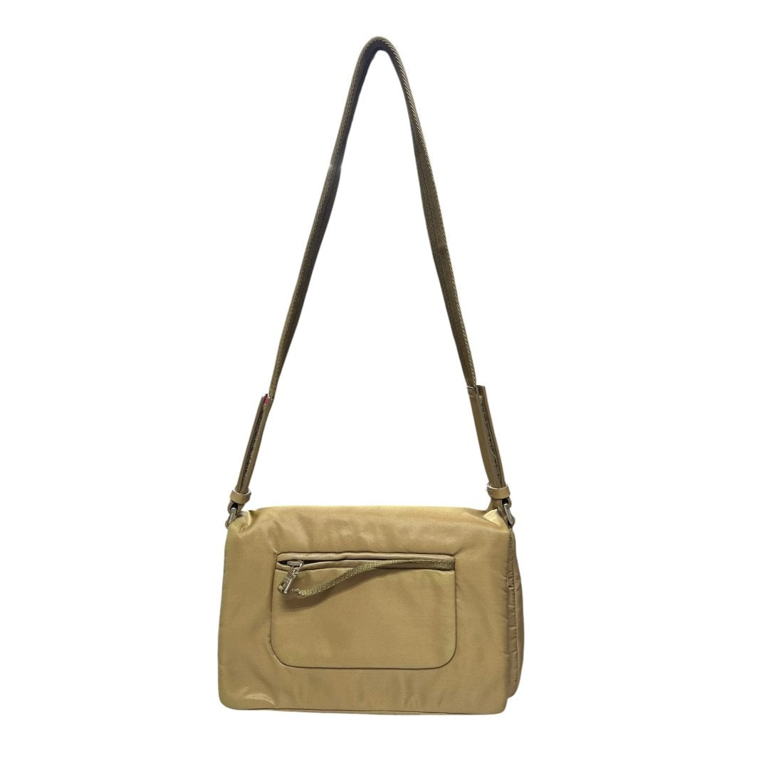 PRADA Nylon Tessuto Shoulder Bag Shoulder Bag Beige Silver Hardware PR213
