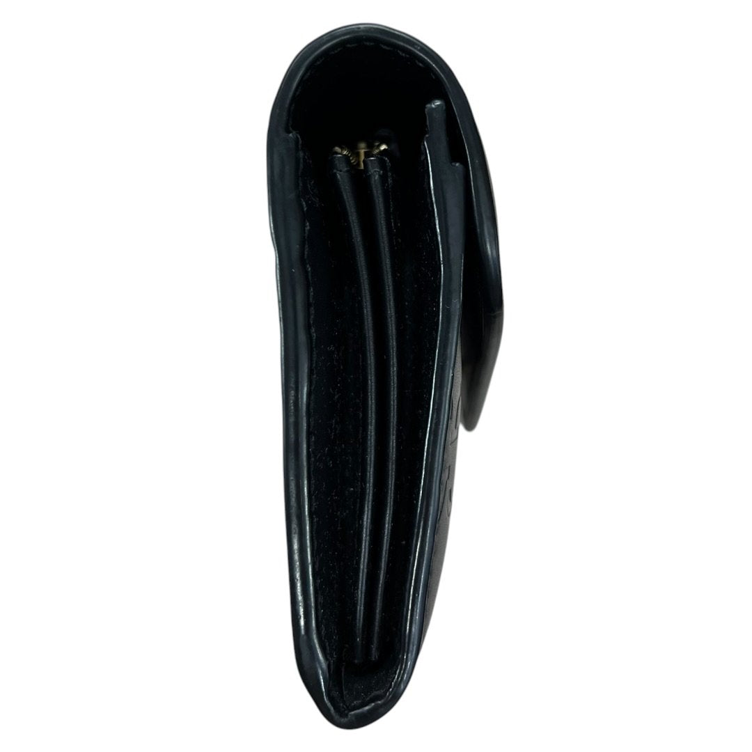 GUCCI GG Embossed Leather GG Embossed Continental Wallet Wallet Black Gold Hardware GU677