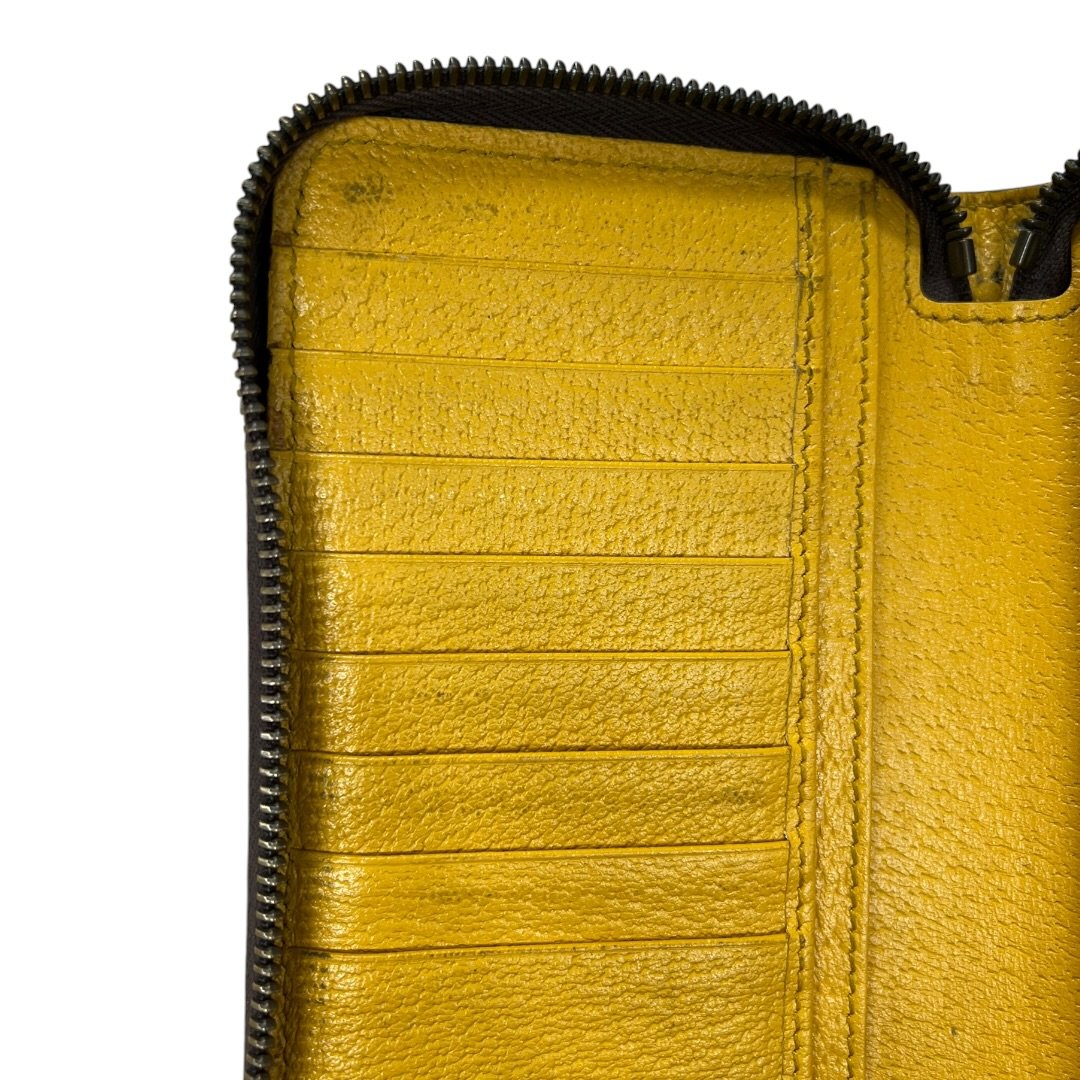 GUCCI GG Supreme Canvas & Leather Neo Vintage GG Supreme Continental Wallet Wallet Beige, Ebony, Brown, Yellow Gold-tone Hardware GU676