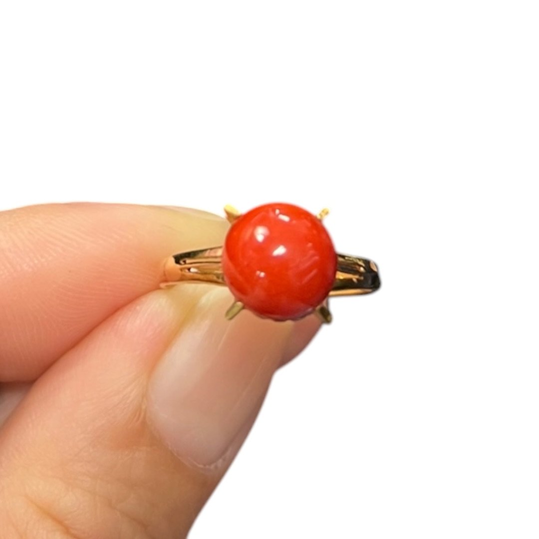 ACCESSORY UNBRANDED Coral, Gold Ring Red, Gold Gold-tone Hardware je18