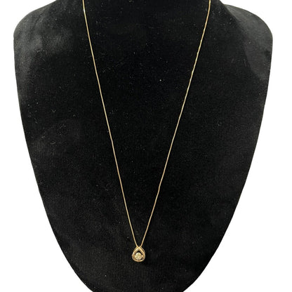 ACCESSORY UNKNOWN 18K Gold, Diamond Open Teardrop Diamond Pendant Necklace Necklace Gold Gold Hardware je17