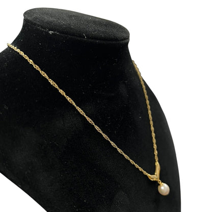 ACCESSORY UNBRANDED Gold, Pearl Necklace Gold, Cream Gold-tone Hardware je19