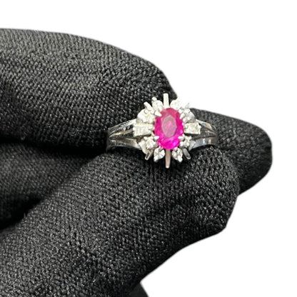 ACCESSORY Platinum/WG, Ruby/PS, Diamond Ring Pink, Silver, White je12