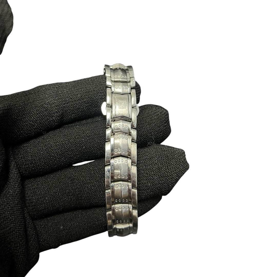 FENDI Stainless Steel Watch Silver-tone, Blue Silver-tone Hardware FE388