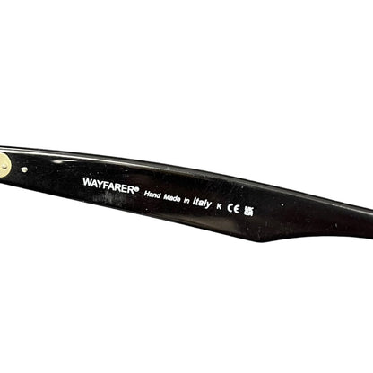 RAY-BAN Acetate Wayfarer Folding RB 2140-F Black with Blue Mirrored Lenses Silver Hardware Ra9