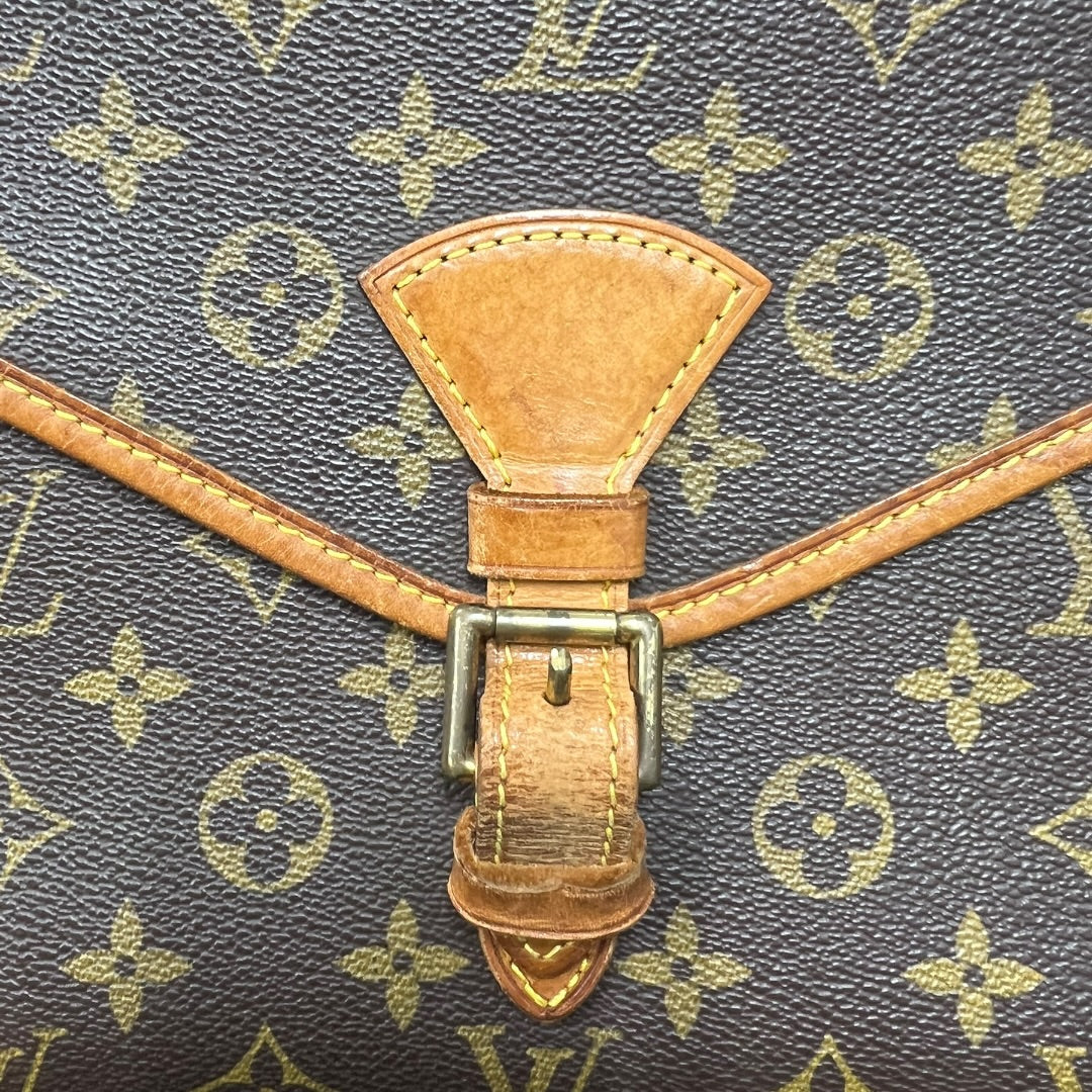 LOUIS VUITTON Monogram Canvas Monceau Handbag, Shoulder Bag Brown, Tan Gold Hardware LO2375