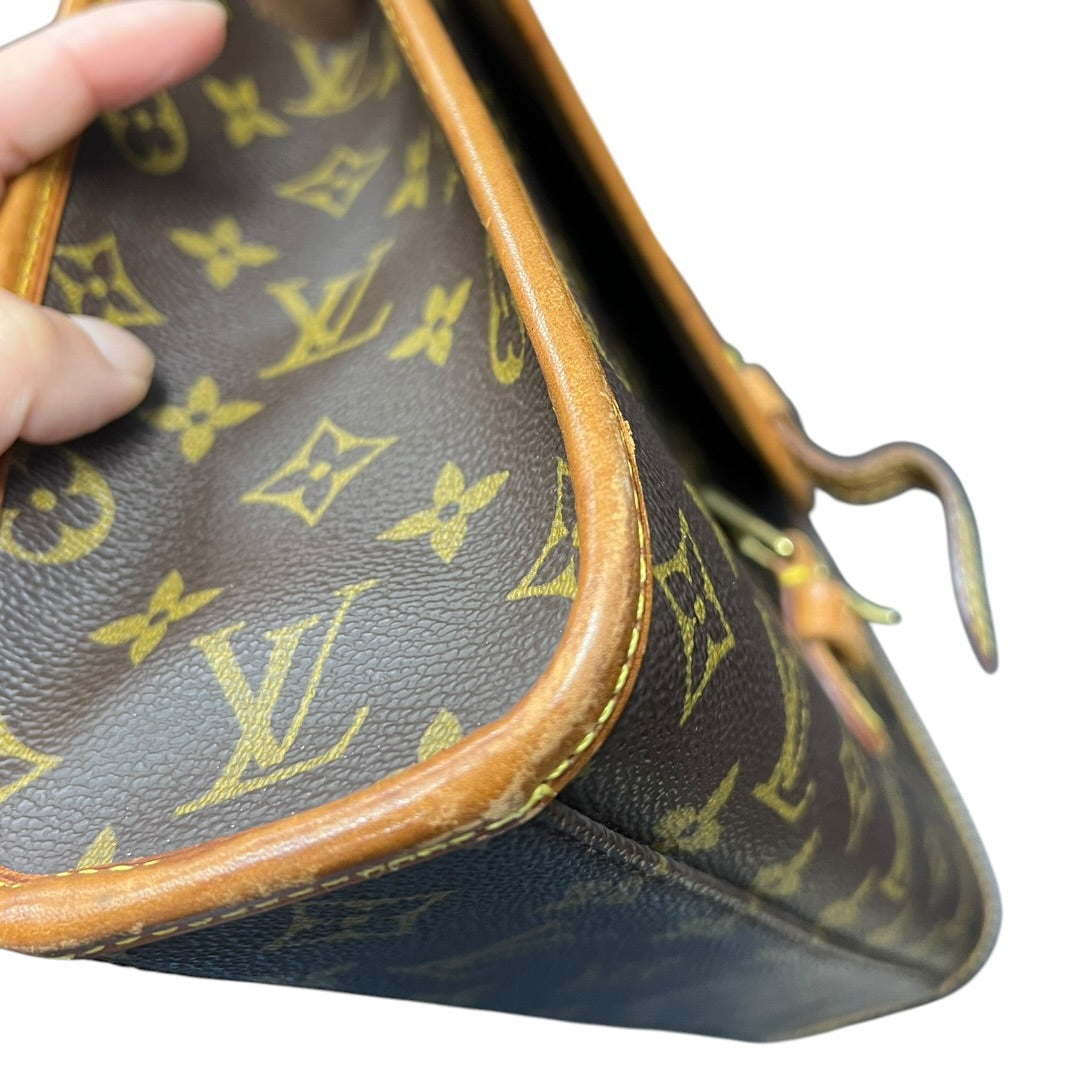 LOUIS VUITTON Monogram Canvas Monceau Handbag, Shoulder Bag Brown, Tan Gold Hardware LO2375