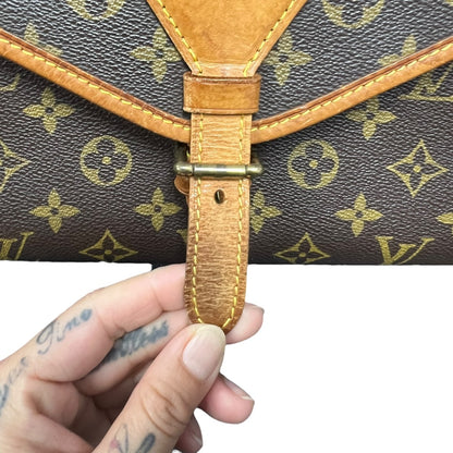 LOUIS VUITTON Monogram Canvas Monceau Handbag, Shoulder Bag Brown, Tan Gold Hardware LO2375