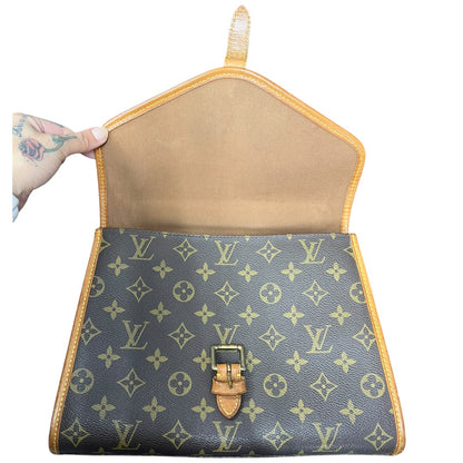 LOUIS VUITTON Monogram Canvas Monceau Handbag, Shoulder Bag Brown, Tan Gold Hardware LO2375